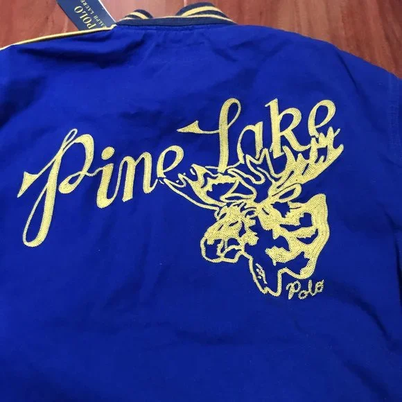 NWT $498 POLO SPORTSMAN RALPH LAUREN PINE LAKE BASEBALL JACKET BLUE YELLOW SZ M - Picture 4 of 7